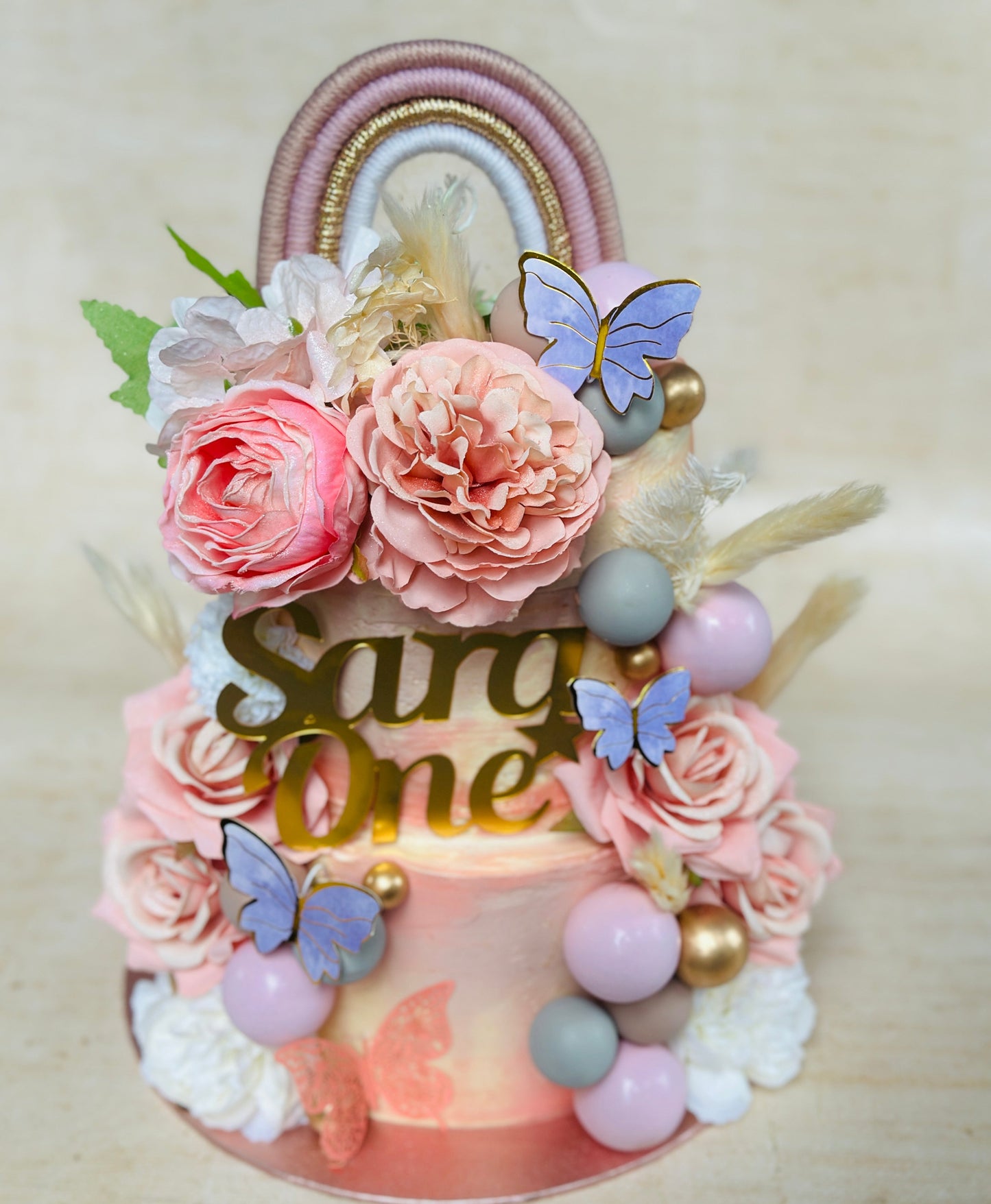 Custom Birthday Cake with Sugar Butterflies – Available in Romford