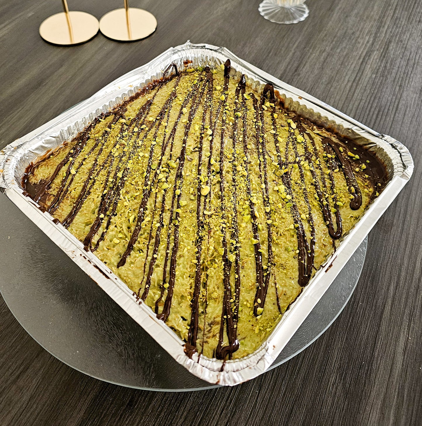Pistachio Kunafa Cake Tray