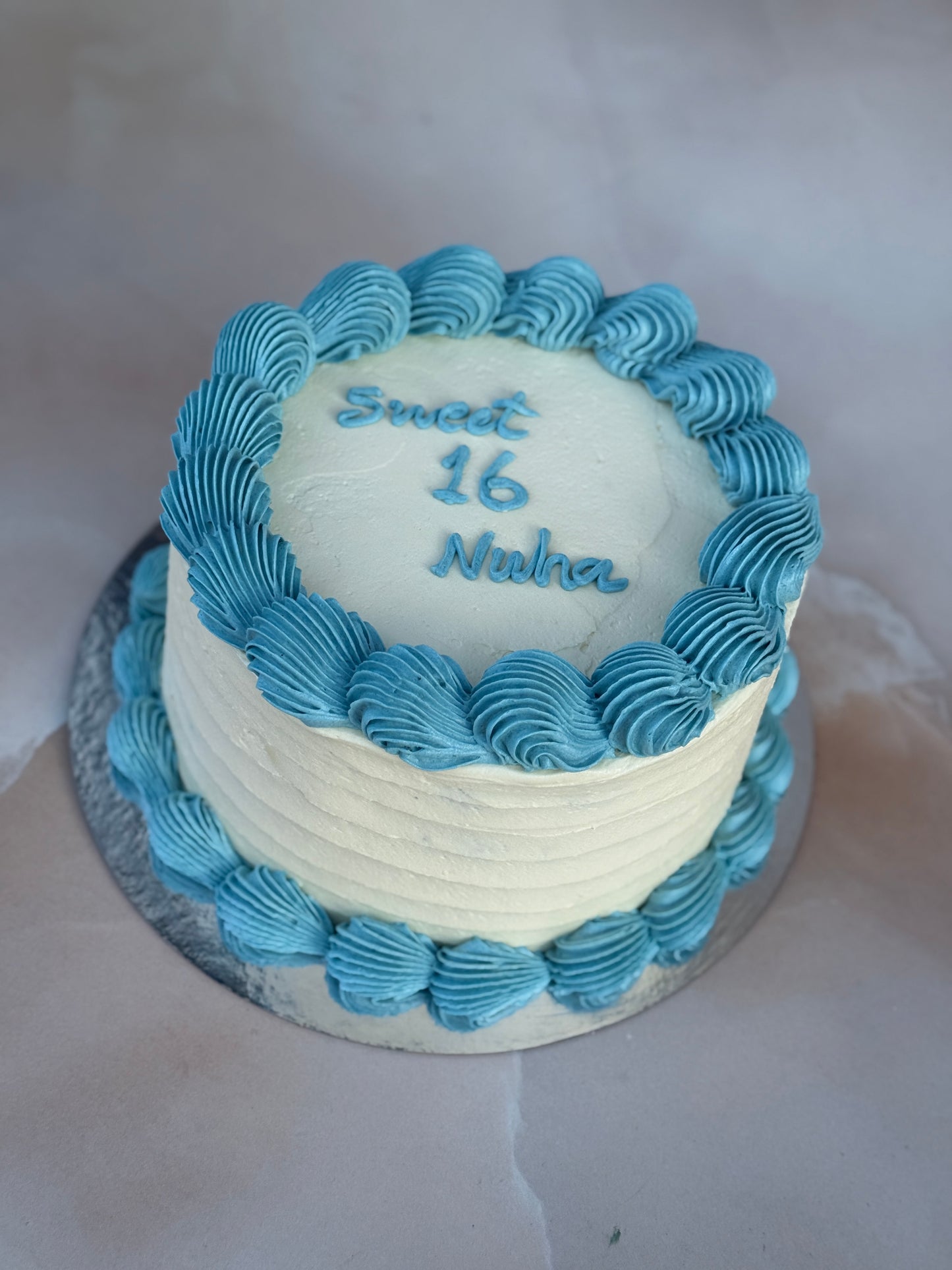 Custom birthday cake with message, fast delivery to Romford and Gidea Park.