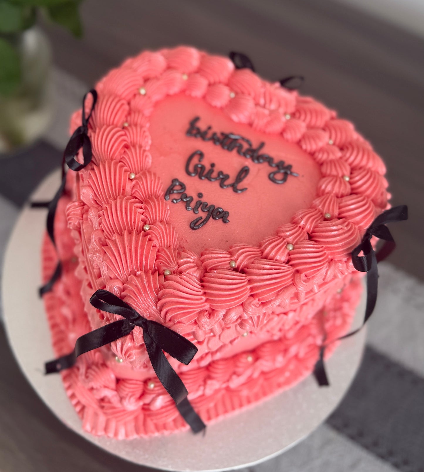 High-fashion style heart-shaped cake for delivery in IG1 Ilford and E18 South Woodford