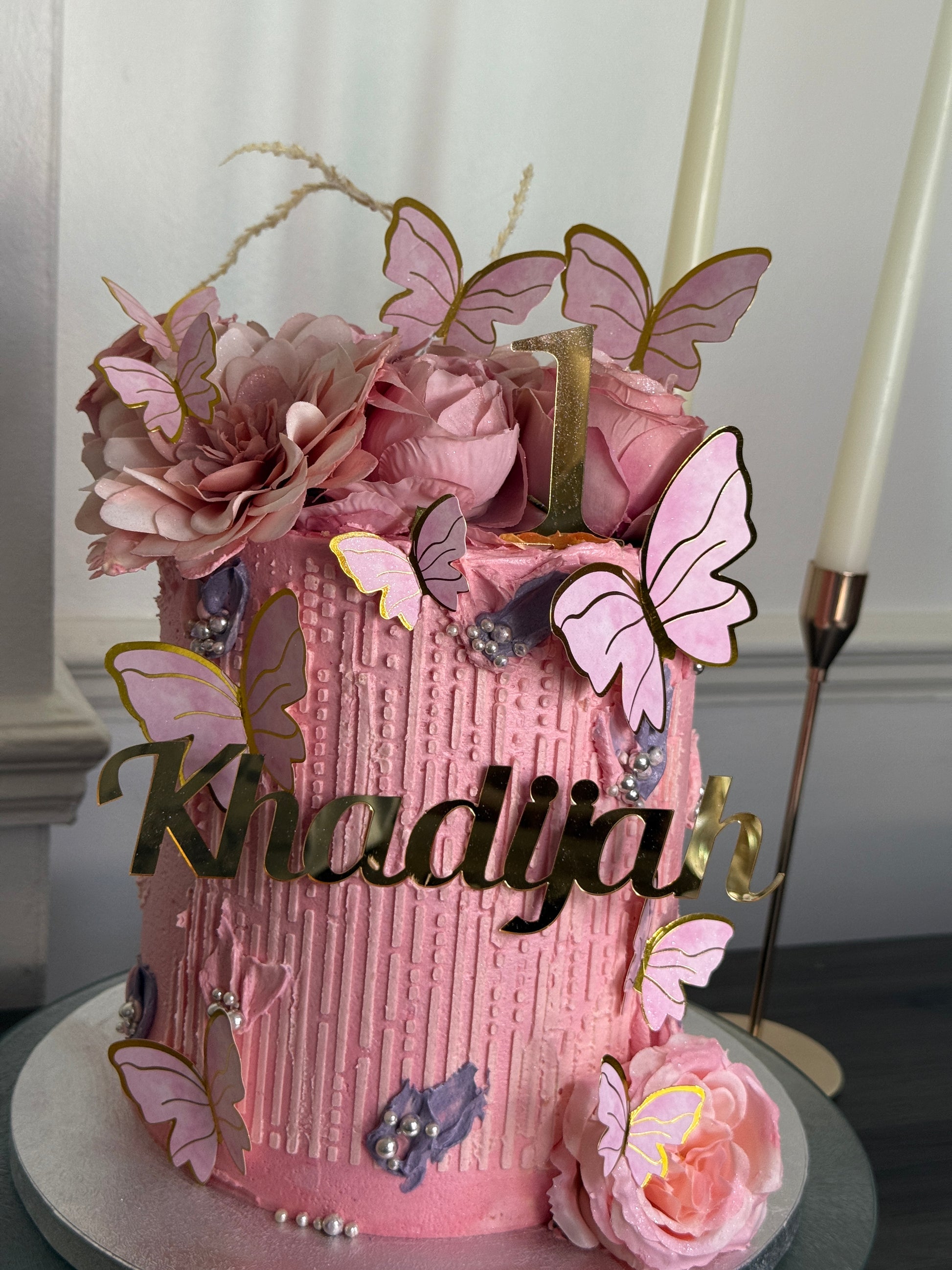 Butterfly and floral birthday cake for kids – same day delivery East London