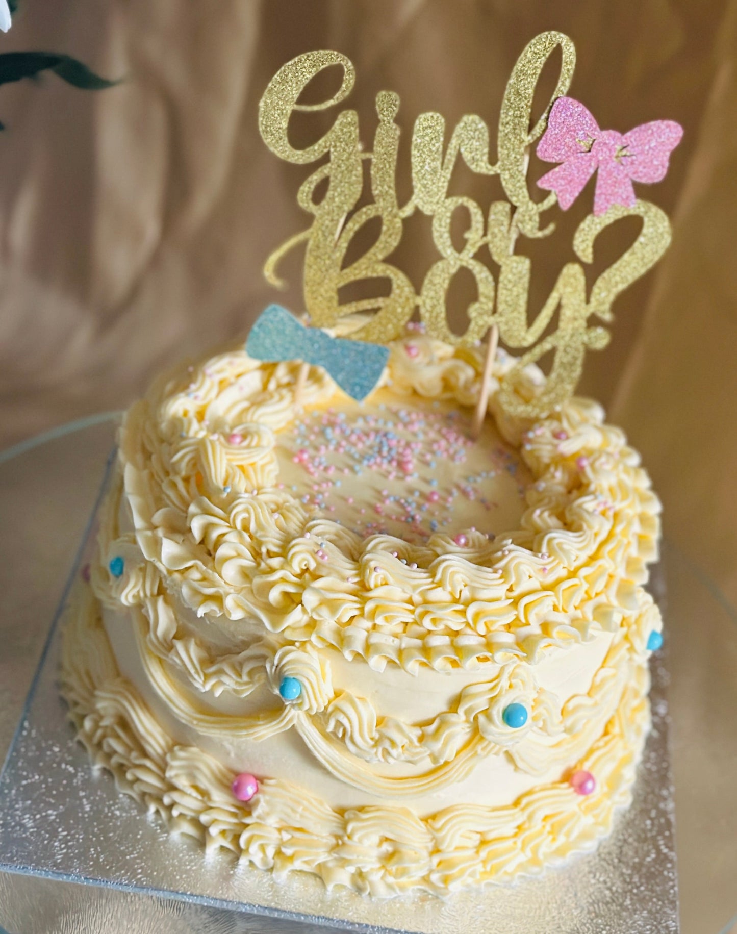 Gender reveal party cake delivery in Romford, Ilford & Barking