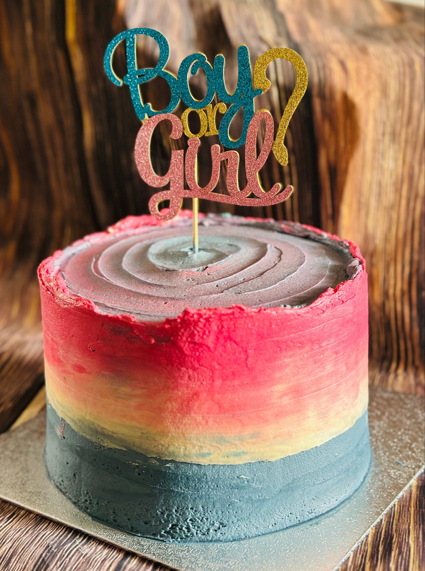 swirl buttercream reveal cake delivery Romford