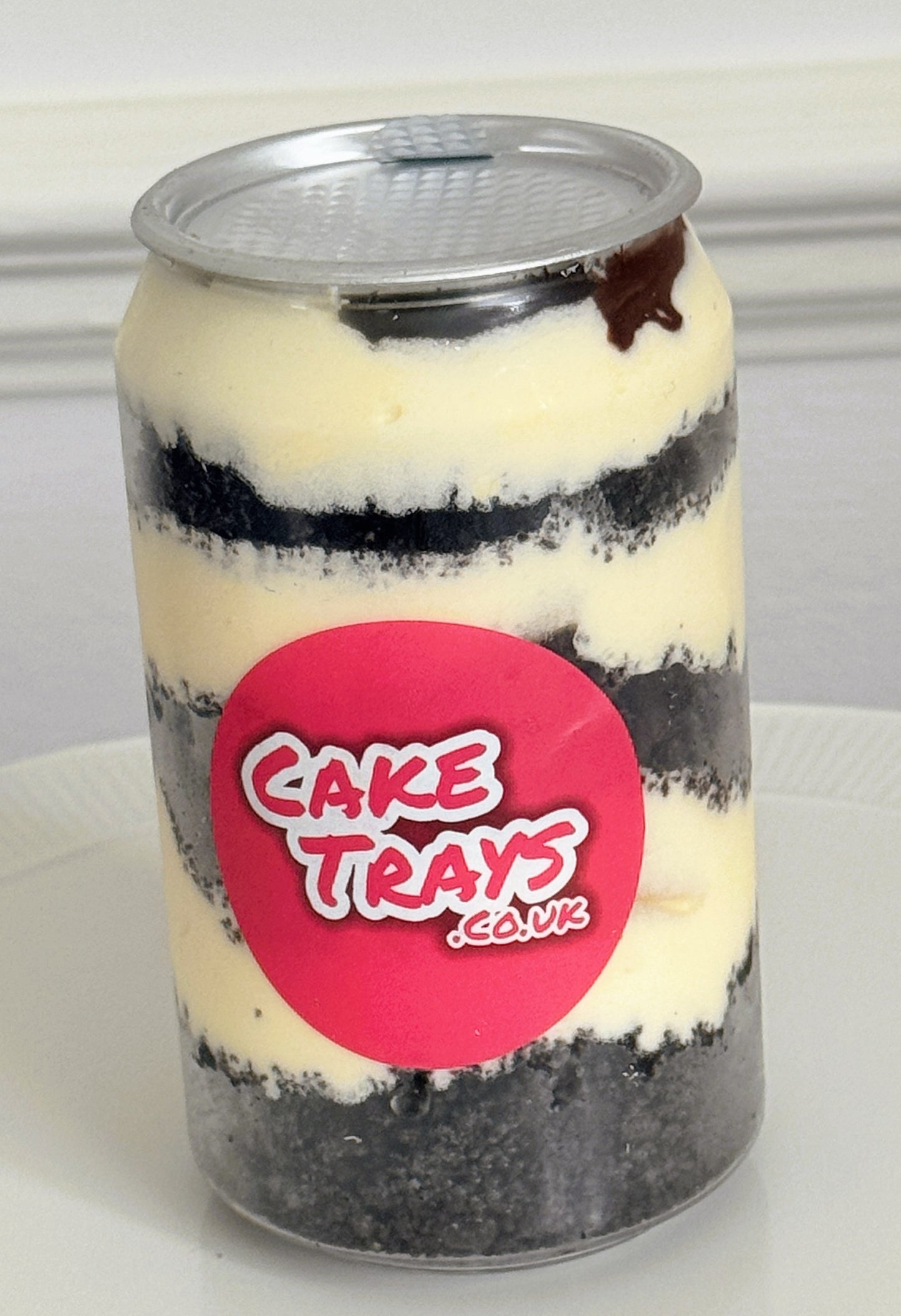 Oreo Cheesecake in a Can with crushed Oreos, cream cheese and chocolate sauce – Romford and Ilford delivery