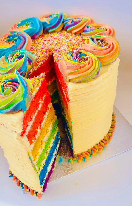 Rainbow Birthday Celebration Cake - Premium Cakes & Dessert Bars from Cake Trays - Just £44.99! Shop now at Cake Trays
