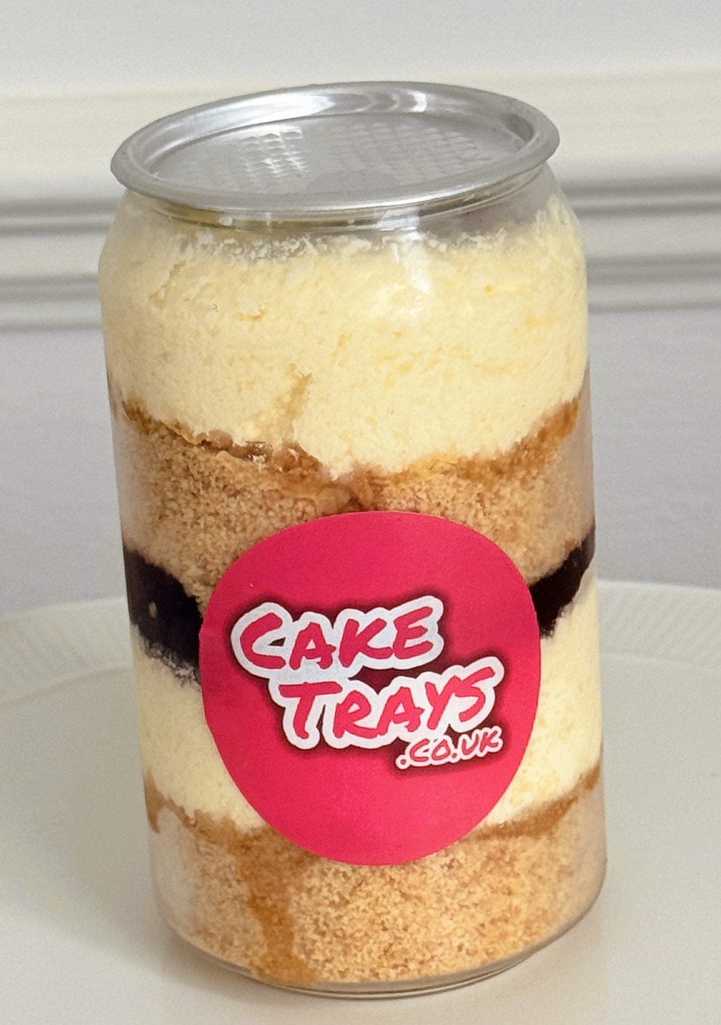 Strawberry Cheesecake in a Can with biscuit base and strawberry jam – Dagenham and Barking same-day delivery
