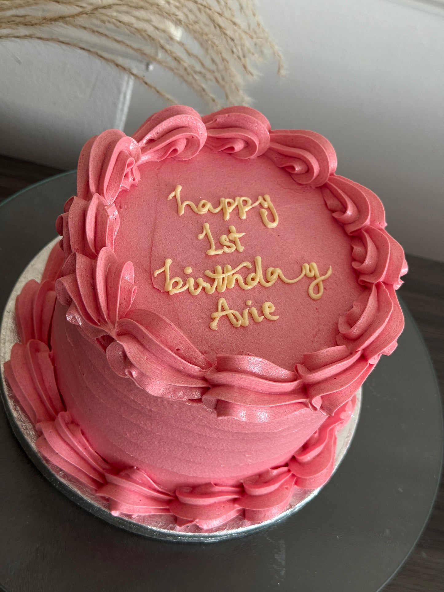 Vanilla birthday cake with smooth buttercream, quick delivery to Hainault and Fairlop.