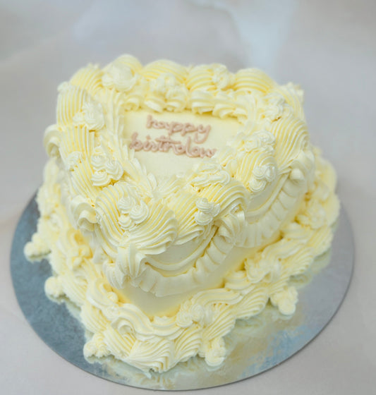 Whipped vanilla ruffle heart cake for delivery to RM11 Hornchurch and E4 Chingford