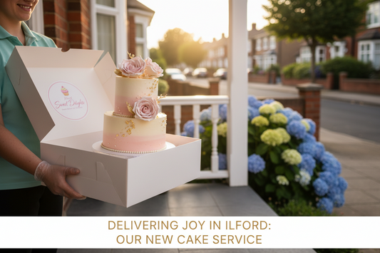 Local cake delivery to Ilford by Cake Trays bakery in Dagenham, halal-friendly designs across IG1 to IG6 postcodes for birthdays Nikkah and family events
