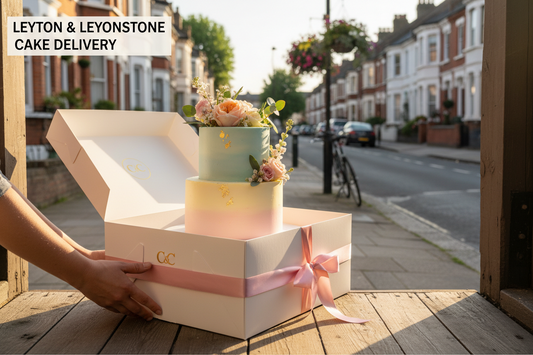 Local cake delivery to Leyton and Leytonstone E10 E11 by Cake Trays bakery in Dagenham, halal-friendly designs delivered for birthdays family events and Eid