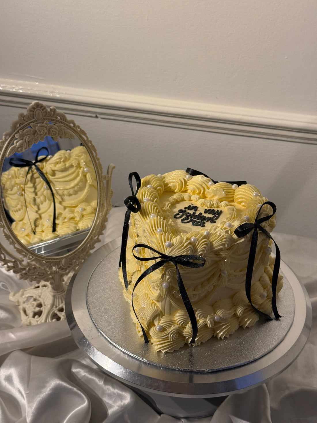 Halal birthday cake delivery in East London — Berry Vintage Ribbon Cake by Cake Trays, available for same and next day delivery across Romford, Ilford, Dagenham and surrounding areas