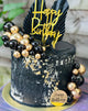 Black & Gold Luxe Birthday Cake