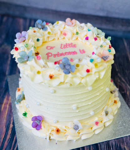 Elegant Buttercream Floral Cake – Order Custom Cakes in Ilford & East London
