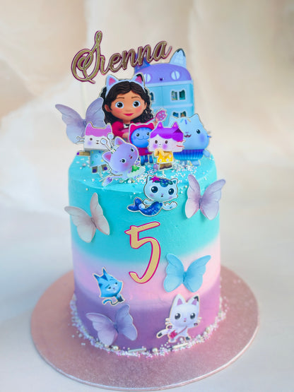 Fantasy Birthday Cake with Toppers and Butterflies – Order in Dagenham
