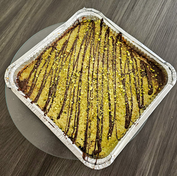 Pistachio kunafa cake tray, the East Ham dessert shop alternative delivered to your door