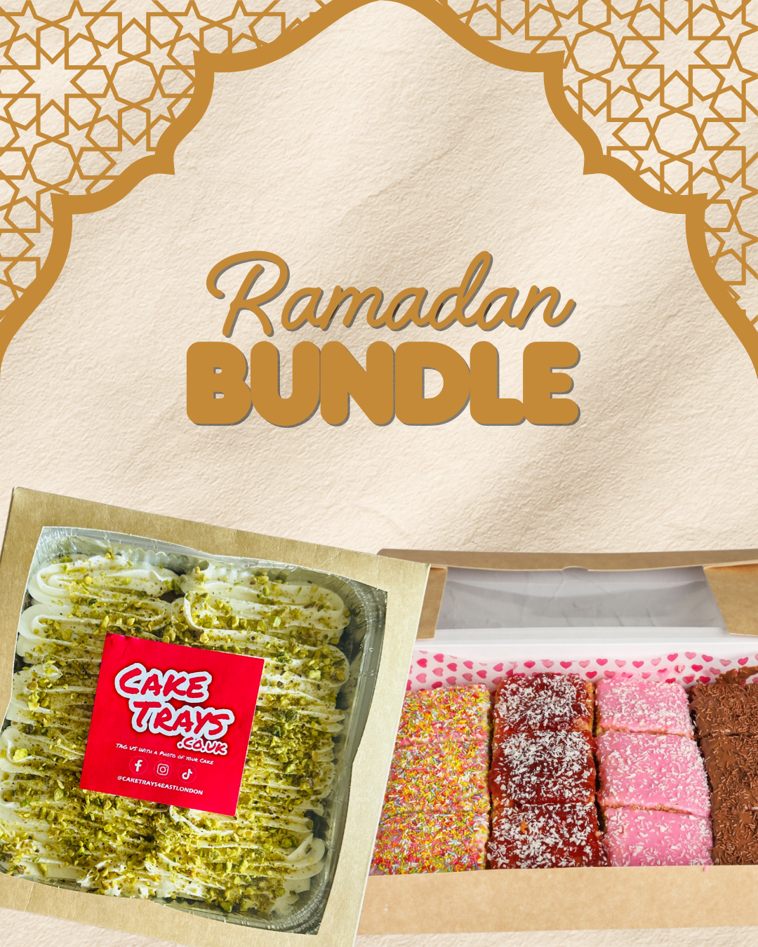 Ramadan Bundle: Milk Cake Tray and Cake Gift Box
