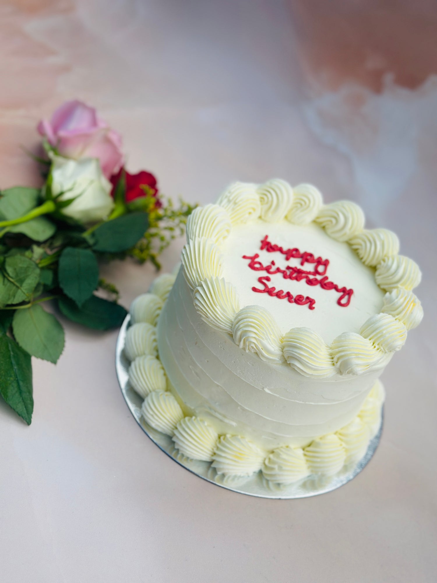 Fresh personalised birthday cake with buttercream, same day delivery in Leyton and nearby Leytonstone.