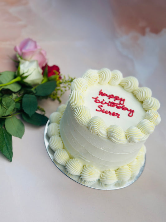Fresh personalised birthday cake with buttercream, same day delivery in Leyton and nearby Leytonstone.