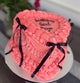 Heart Cake with Black Ribbon and Jewel Accents