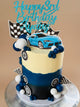 Blue Race Car Birthday Cake
