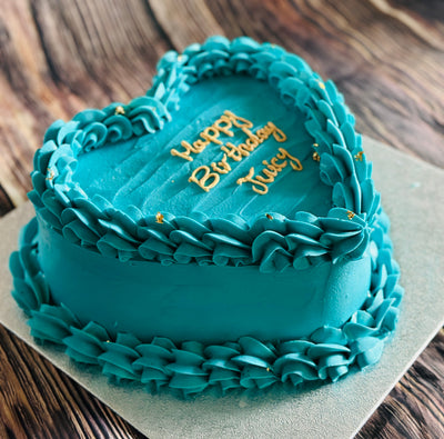 Buy heart birthday cake in Romford and Goodmayes, custom buttercream design for birthdays and celebrations.