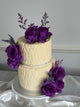 Amethyst Rose Embossed Two-Tier Wedding Cake