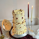 Vintage Burgundy Pearl Lambeth Two-Tier Wedding Cake