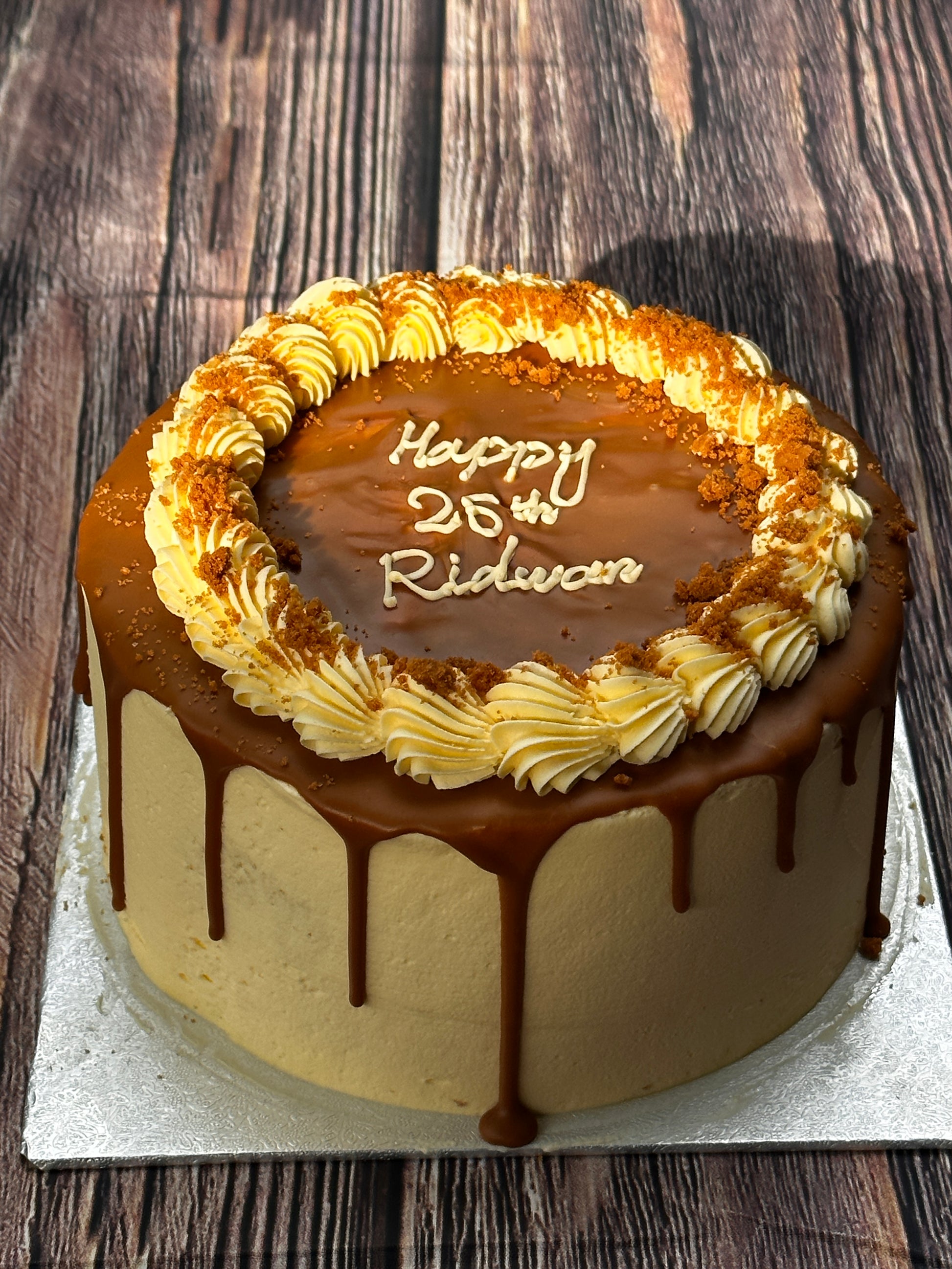Hand-piped drip birthday cake, next day delivery in Walthamstow and East London.