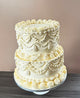 Ivory Vintage Lambeth Two-Tier Celebration Cake