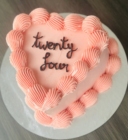 Order heart cake online in Hainault and South Woodford – elegant buttercream design for birthdays and celebrations.
