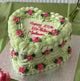 Pastel Green Buttercream Floral Birthday Heart Cake