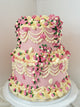 Pink Rosebud Vintage Lambeth Two-Tier Cake