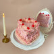 Pink Vintage Cherry Heart Cake