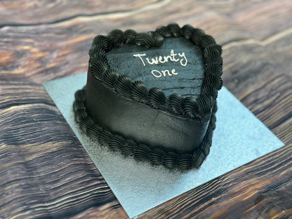 Romantic heart cake with buttercream borders, delivered to Forest Gate and Manor Park.