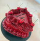 Deep Red Cherry Garnish Heart Cake