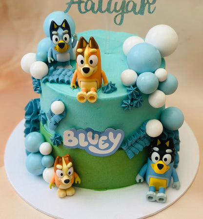 Same-day Bluey cake delivery in Stratford and Walthamstow – handmade birthday cake with Bluey theme for kids.