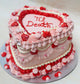Romantic Red and Pink "Til Death" Heart Cake