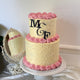 Two-Tier Pink Pearl Engagement Cake