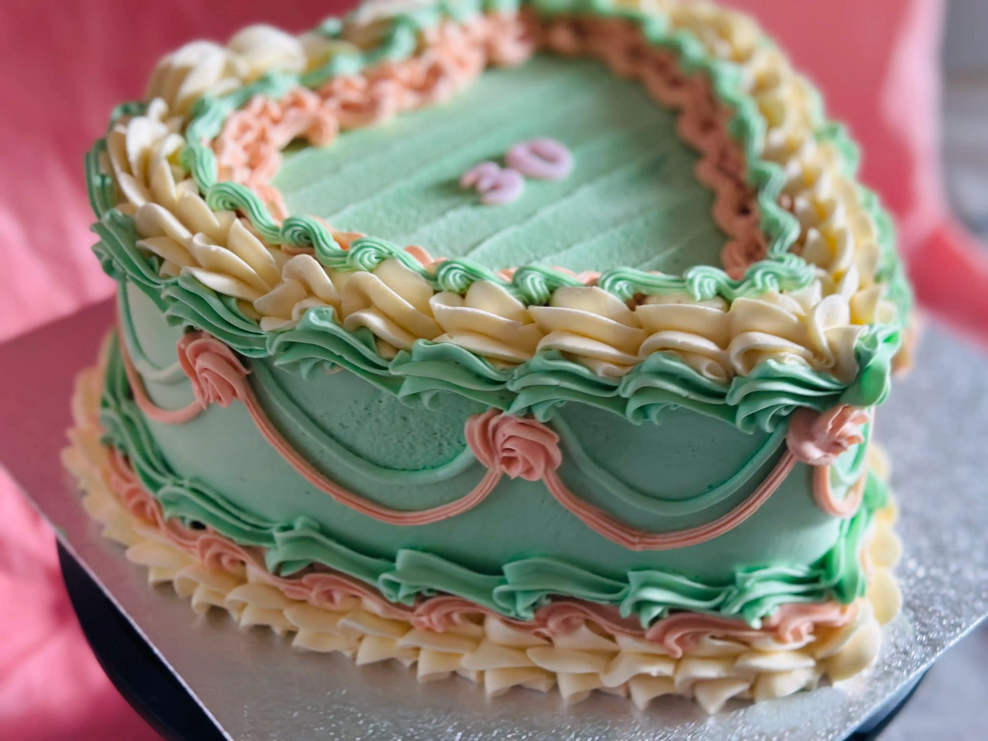 Vintage Heart Cake - Premium Cakes & Dessert Bars from Cake Trays - Just £44.99! Shop now at Cake Trays