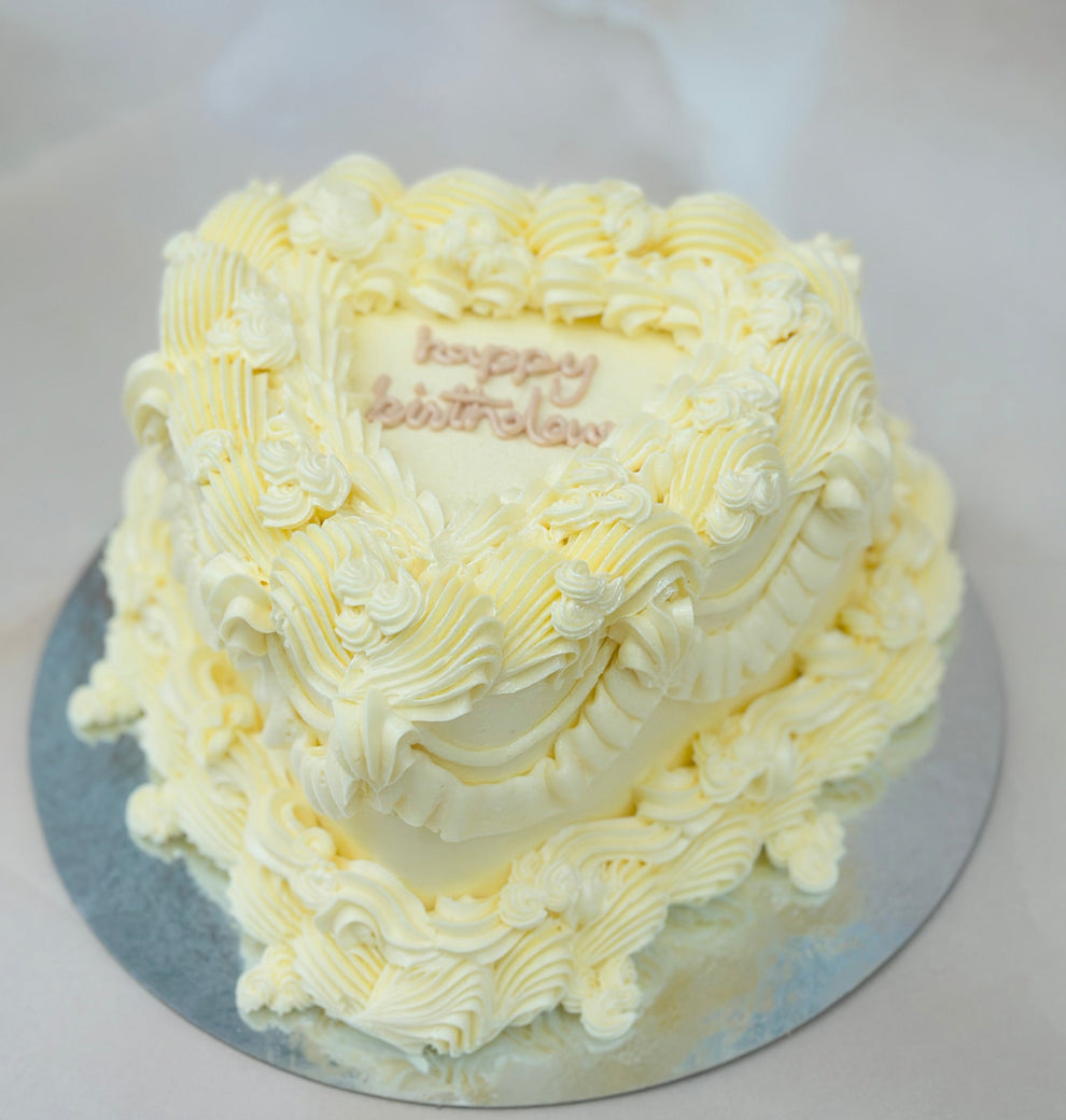 Whipped Vanilla Ruffle Heart Cake | Buttercream Heart Cake | East ...