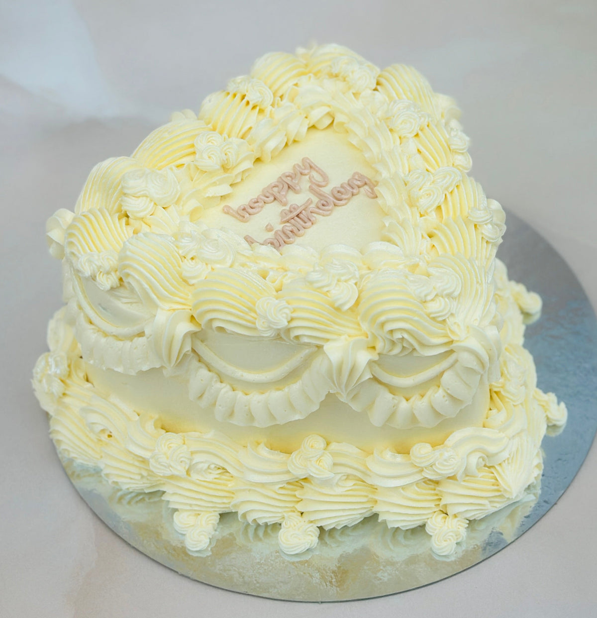 Whipped Vanilla Ruffle Heart Cake | Buttercream Heart Cake | East ...